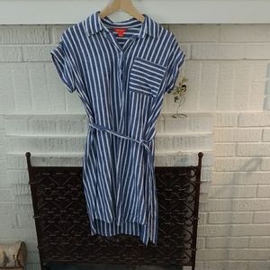 2/$20🛍️ Like New Linen Striped Shirt Dress